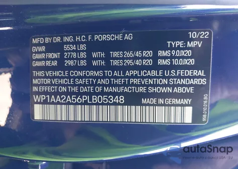 2023 Porsche Macan T from USA, damaged, VIN WP1AA2A56PLB05348